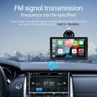 The image displays a sleek 7 inch portable wireless carplay car smart screen with a touchscreen interface and fm signal transmission capability.