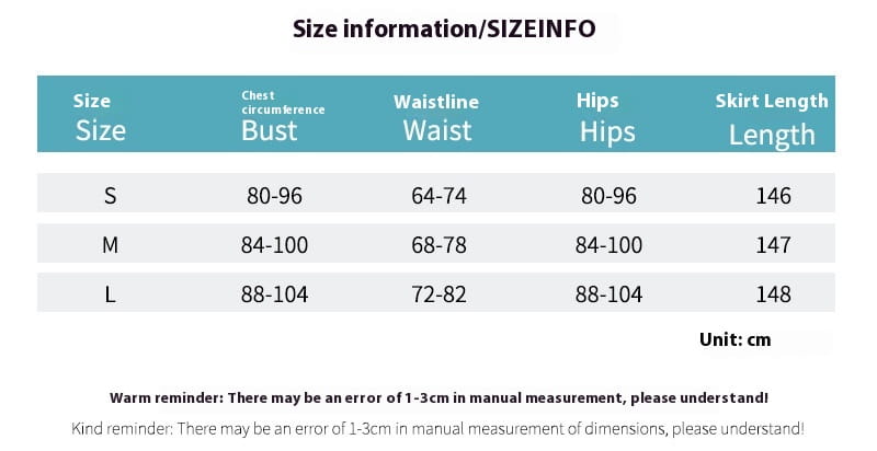 size information chart for navy blue elegant backless sleeveless satin gown displaying measurements in centimeters for sizes s m and l to assist with fashion elegant backless summer fashion elegant selection.