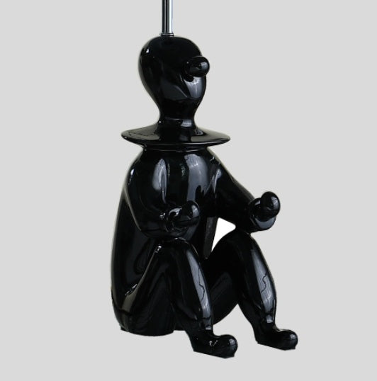 Black modern clown resin table lamp with phone holder – view 4