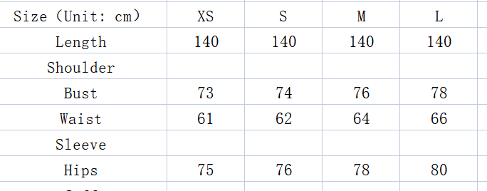 The image displays a size chart in centimeters for the feather raglan large slit sexy sequin evening dress listing measurements from size xs to l.