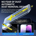 Clear plastic 2pc 8k oleophobic iphone screen protectors with yellow star design and dust-free installation feature