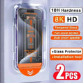 Clear tempered glass 2pc 8k oleophobic privacy screen protectors with 10h hardness in transparent case for iphone’s screen