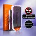 Transparent protective case with orange accents and privacy anti-peeping feature for iphone’s screen 2pc 8k oleophobic