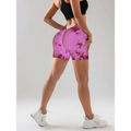 Pink tie dye high waisted workout shorts with butt lift feature from the 3 pack tie dye collection
