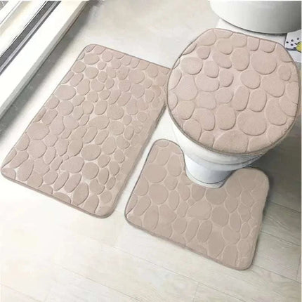 3 - Piece Non - Slip Bathroom Rug Set - Royalessencelux