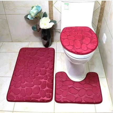 3 - Piece Non - Slip Bathroom Rug Set - Royalessencelux