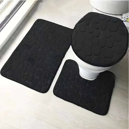 3 - Piece Non - Slip Bathroom Rug Set - Royalessencelux