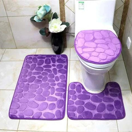 3 - Piece Non - Slip Bathroom Rug Set - Royalessencelux