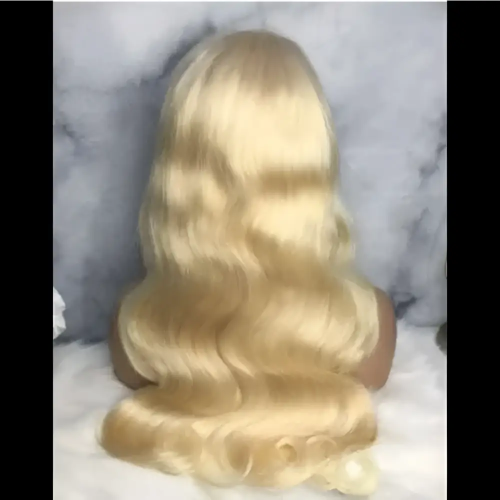 30 inch hd 13x4 blonde body wave human hair wig with voluminous natural-looking wavy texture