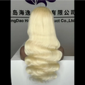 30 inch hd 13x4 blonde body wave human hair wig with voluminous natural-looking wavy texture