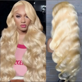 30 inch hd 13x4 blonde body wave human hair wig with voluminous waves natural-looking root and seamless front lace
