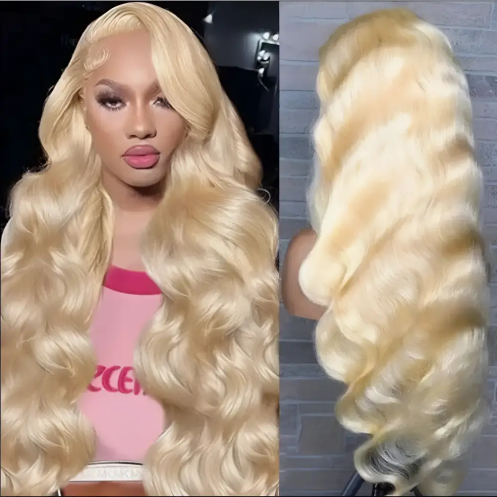 30 inch hd 13x4 blonde body wave human hair wig with voluminous waves natural-looking root and seamless front lace