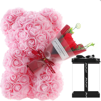 Rose Bear Preserved Fresh Flower Valentine's Day Birthday Gift - Royalessencelux