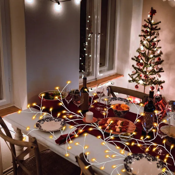Lighted Birch Twig Garland 7.9ft - 144 LED Warm White with Remote, Timer & 8 Modes