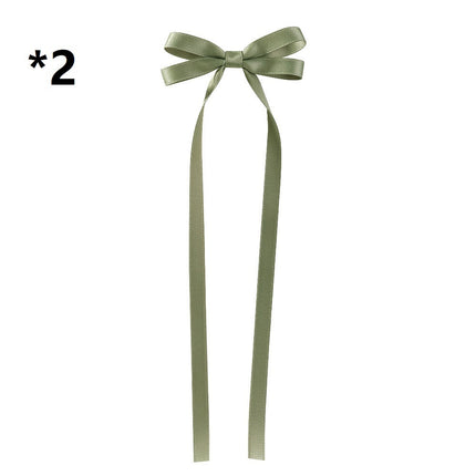 Bow Braided Hair Ribbon Tie-up Hair Tie Double Ponytail Duckbill Clip - Royalessencelux