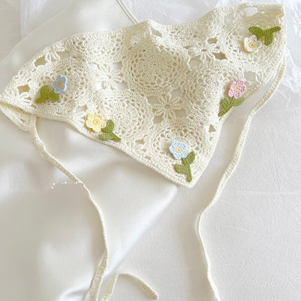 French Style Triangular Binder Retro Headcloth Knitted Headdress Photo - Royalessencelux