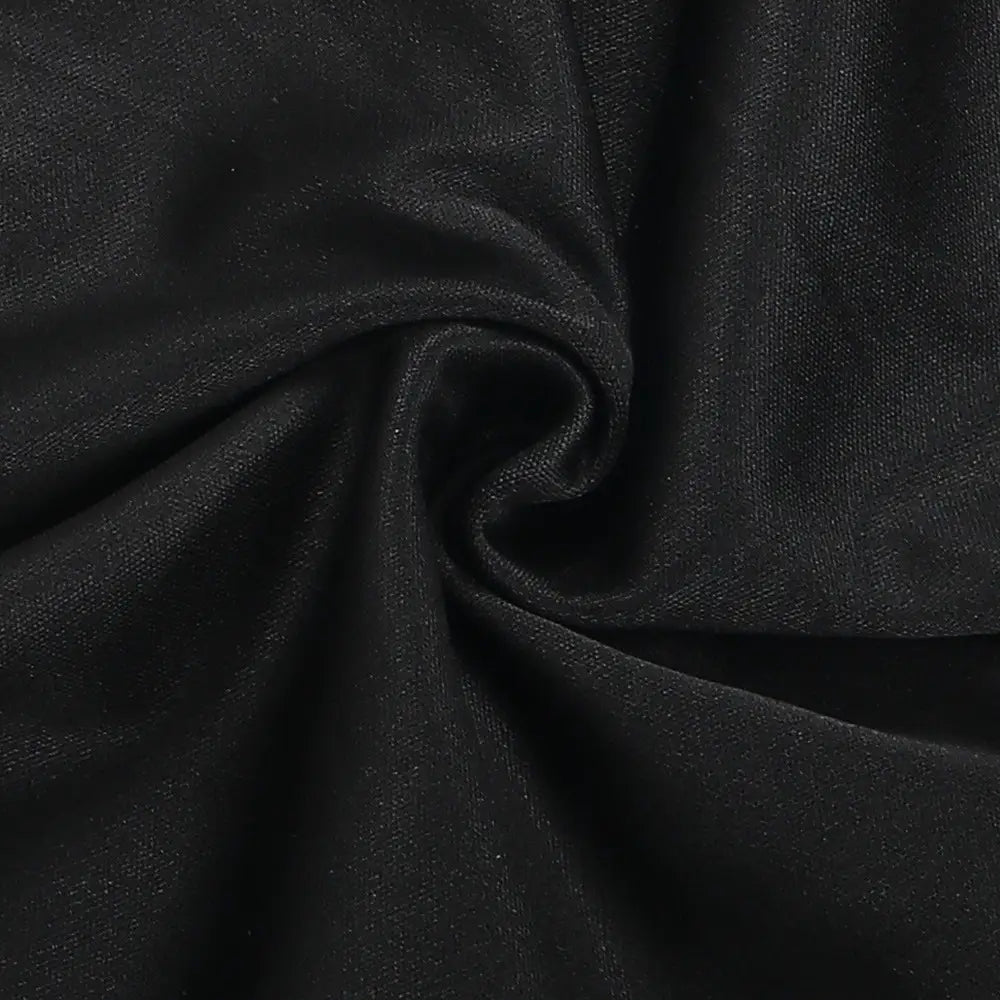 black softly textured fabric with a subtle sheen from the rhinestone sling backless two-piece set two colors showcasing elegant material detail