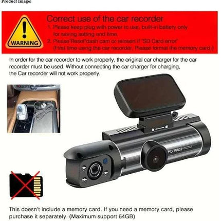 360° Dual Lens Car Dash Cam - Royalessencelux