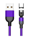 Purple and black braided 360 magnetic usb c cable compatible with apple ios and android devices