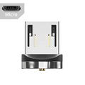 Silver and black micro usb flash drive with metallic finish compatible with apple ios magnetic usb cable use