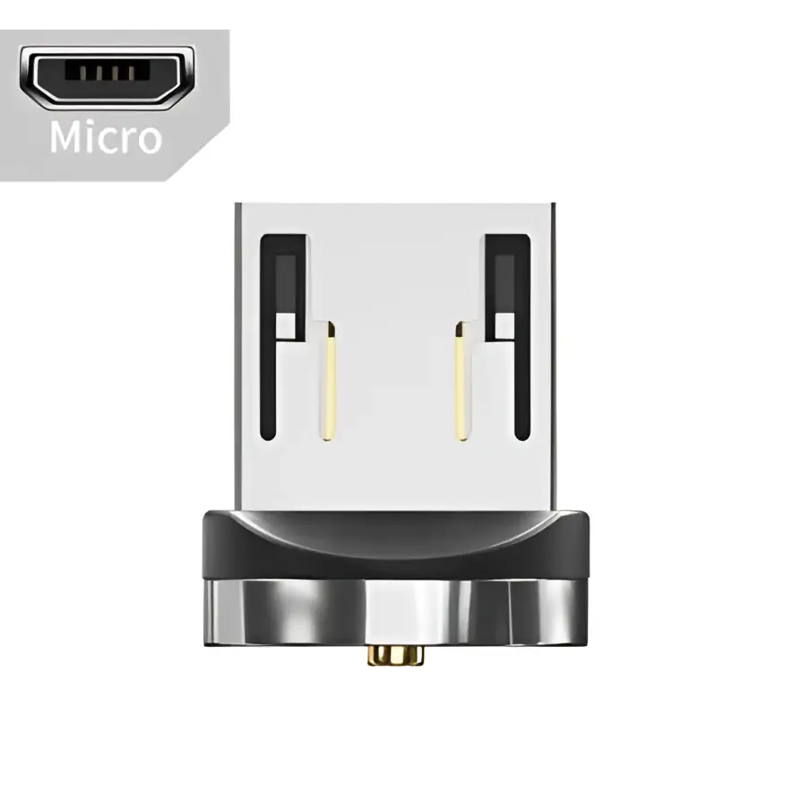 Silver and black micro usb flash drive with metallic finish compatible with apple ios magnetic usb cable use