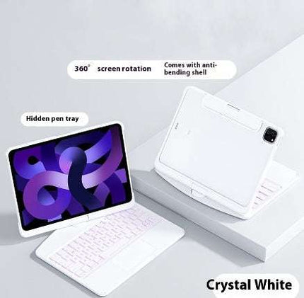 360 Swivel Keyboard Clear Case For IPad Smart Trackpad Bluetooth - compatible Keyboard Case Cover With Pen Slot - Royalessencelux