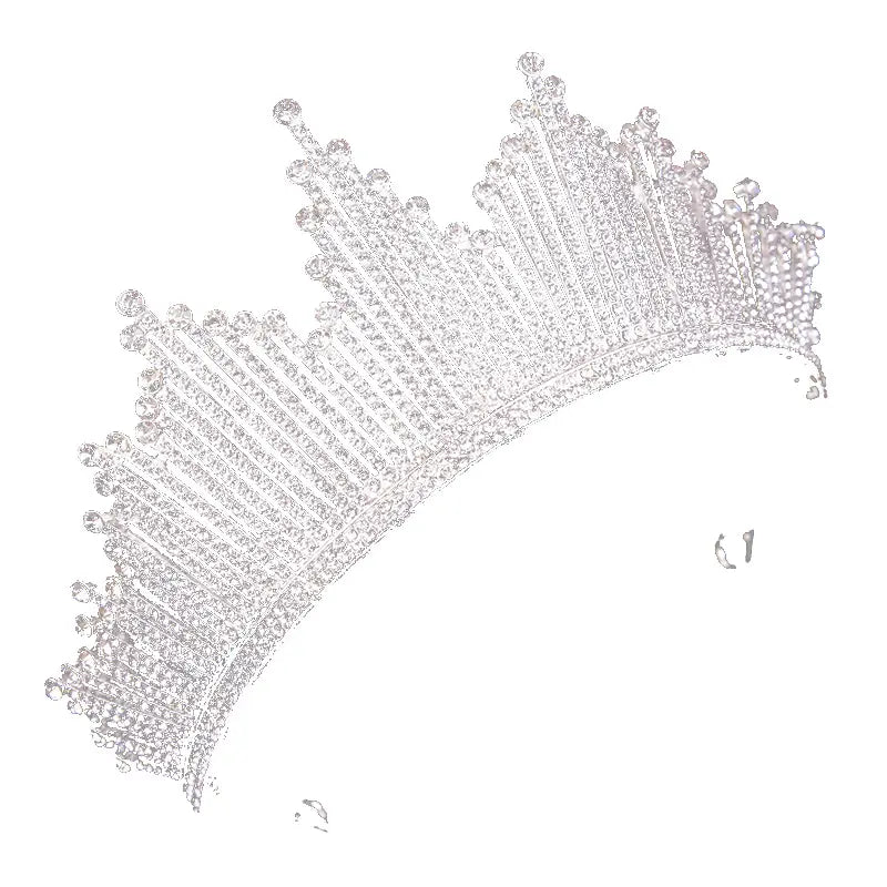A sparkling silver european style birthday headdress crown adorned with clear crystals and intricate metalwork.