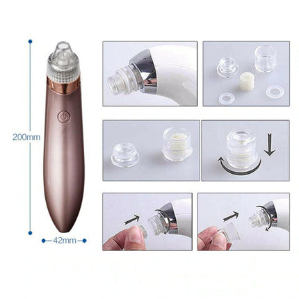 Electric Blackhead Vacuum Pore Cleaner Acne Pimple Remover Strong Suction Tool Electric Blackhead Remover Pore Vacuum Suction Diamond Dermabrasion Face Cleaner - Royalessencelux