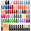 38 piece gel polish set with 35 black rosalind soak-off gel polish colors in sleek bottles with glossy finish