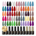 A 38 piece gel polish set from rosalind featuring 35 soak-off gel polish colors with black and glossy finish options
