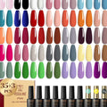 Rosalind mini gel nail polish kit with 38 soak-off gel polish colors in black bottles featuring a glossy finish