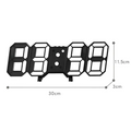 Black 3d remote control black led digital wall clock with illuminated numerals and sleek modern design
