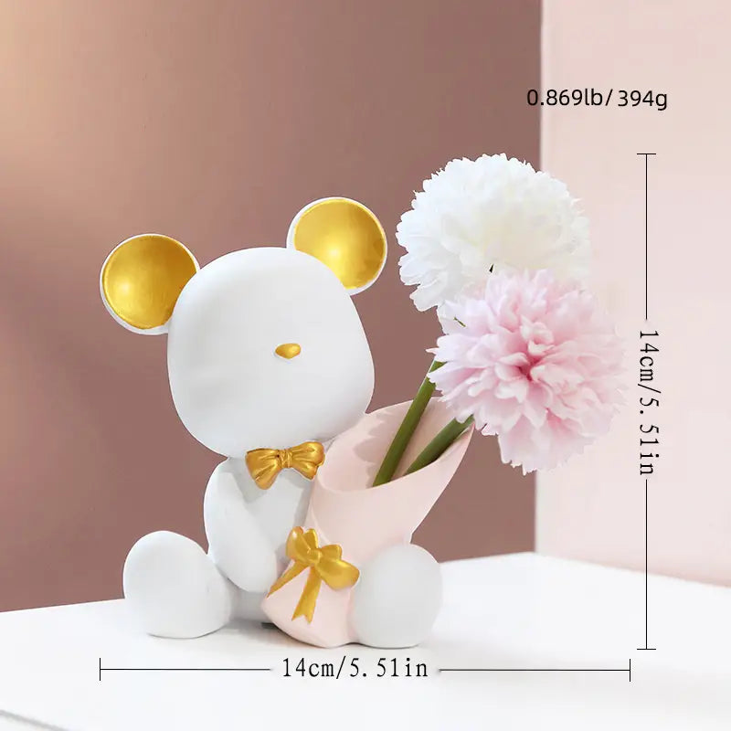Mini resin bear figurine desk decor – view 7