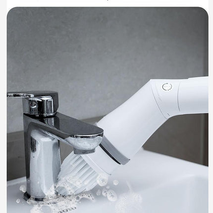 Electric Scrubber Cleaning Wall Long Handle Elbow Telescopic Multifunction Cleaning Brush - Royalessencelux
