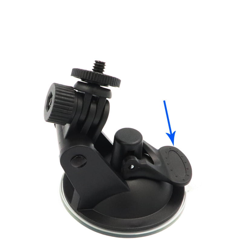 black plastic suction cup mount with adjustable bracket for sports camera mounting in an adjustable sports camera suction cup mount product
