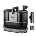 Black and silver 3in1 stain removal cleaner carpet sofa with transparent tanks digital panel and coiled hose attachments