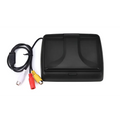 Black plastic 4.3 inch car baby rearview monitor with rca connectors and coiled cable for mirror observation camera use