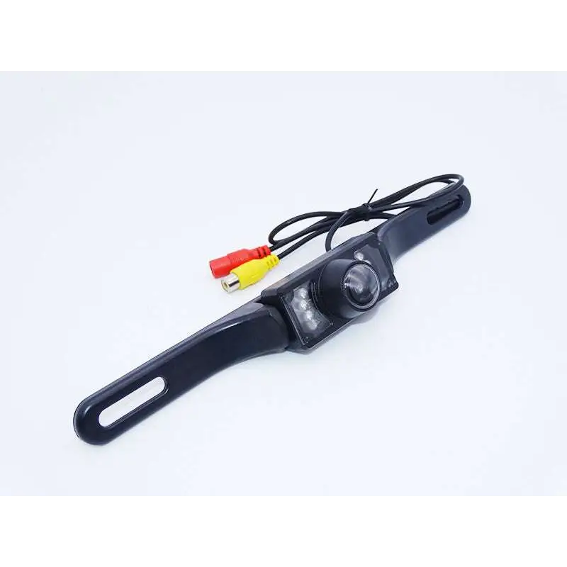 Black plastic rearview camera with integrated led lights and rca connectors for 4.3 inch car monitor size dresses bikinis