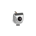 Silver rearview camera with sleek angular design and black lens for 4.3 inch led rear view mirror reversing camera with threaded mounting