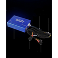 Blue rockera rk-bt100 dsp audio processor car audio amplifier with multi-colored wiring and connectors back side view