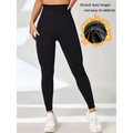 Black high-waisted seamless leggings with tummy control butt lifting design for yoga and active wear