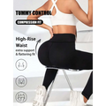 Black high-rise compression leggings with tummy control butt lifting fit for women yoga and fitness activities