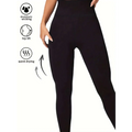 Black high-waisted leggings with tummy control butt lifting design made of moisture-wicking quick-drying fabric