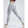 Gray patterned high-waisted scrunch butt lifting workout leggings with subtle floral texture from 4 pieces scrunch butt set