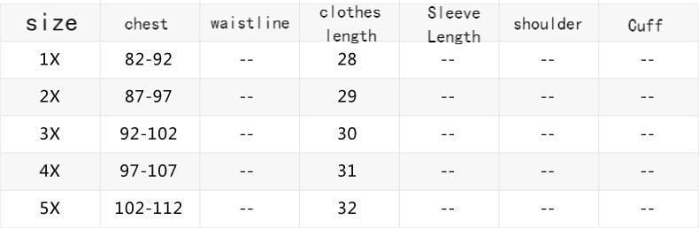 The table displays size chart measurements for the black floral plus lace bra, listing chest and clothes length ranges from sizes 1x to 5x.