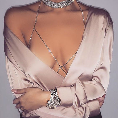 Women's Rhinestone Body Jewelry Necklace - Royalessencelux