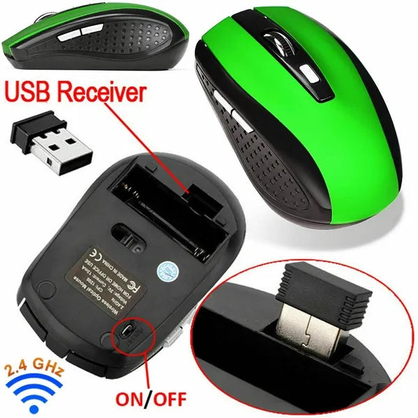 2.4GHz Wireless Optical Mouse with USB Receiver for PC and Laptop, Purple