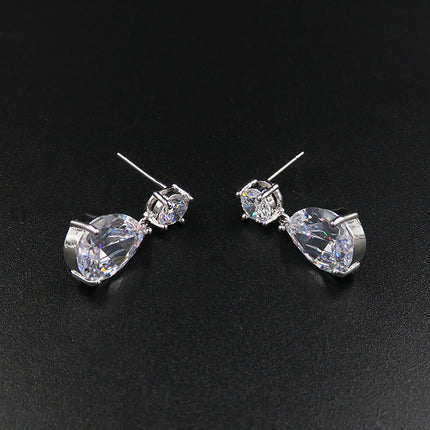 Bride headdress crown necklace three piece Earrings Korean wedding wedding wedding jewelry ornaments suit - Royalessencelux