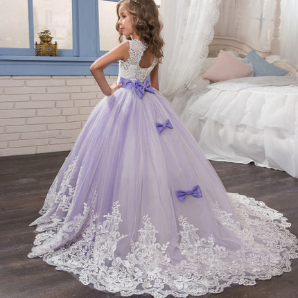 Europe And The United States New Children's Clothing Lace Wedding Dress - Royalessencelux