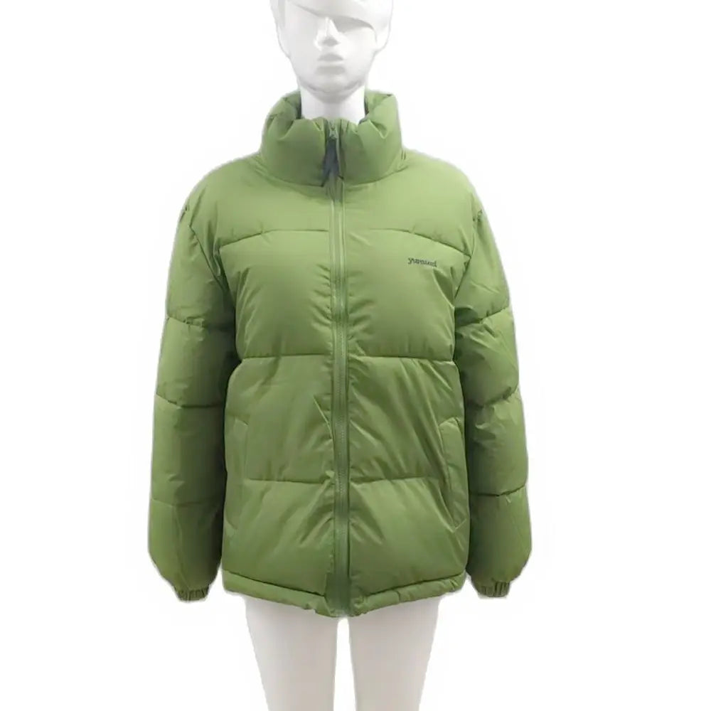 olive green puffer jacket with quilted design and high collar for women casual windproof use in winter coat women collections